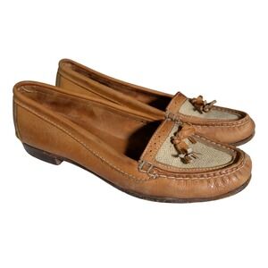 Vintage Sebago Penny Loafers Womens Size 7.5N Brown Shoes USA Made Preppy